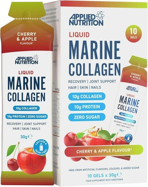Applied Nutrition Liquid Marine Collagen Cherry and Apple for Healthy Skin Hair and Joints 10x30g