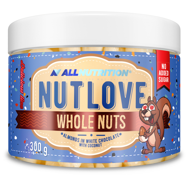 Allnutrition Nutlove Whole Nuts Almonds in White Chocolate and Coconut 300g
