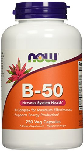 NOW Foods Vitamin B-50 B-Complex Vitamins For Energy Support 250 Vcaps