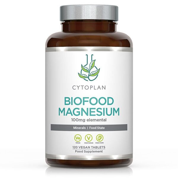 Cytoplan Biofood Magnesium Food-Based Supplement For Energy Muscle and Nervous System Support 120 Vegan Tabs
