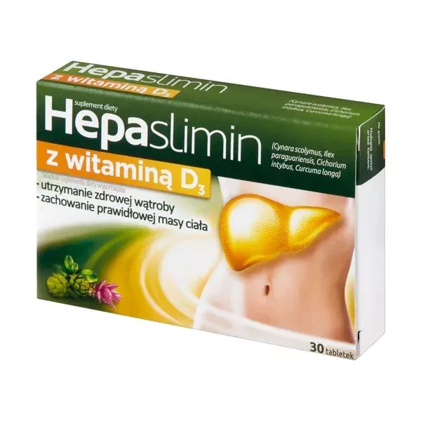 Hepaslimin with Vitamin D3 for Healthy Liver and Body Weight Maintenance 30 Tablets