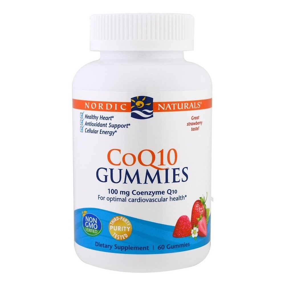 Nordic Naturals CoQ10 Gummies 100mg Strawberry for Healthy Heart and Cellular Energy 60 Gummies
