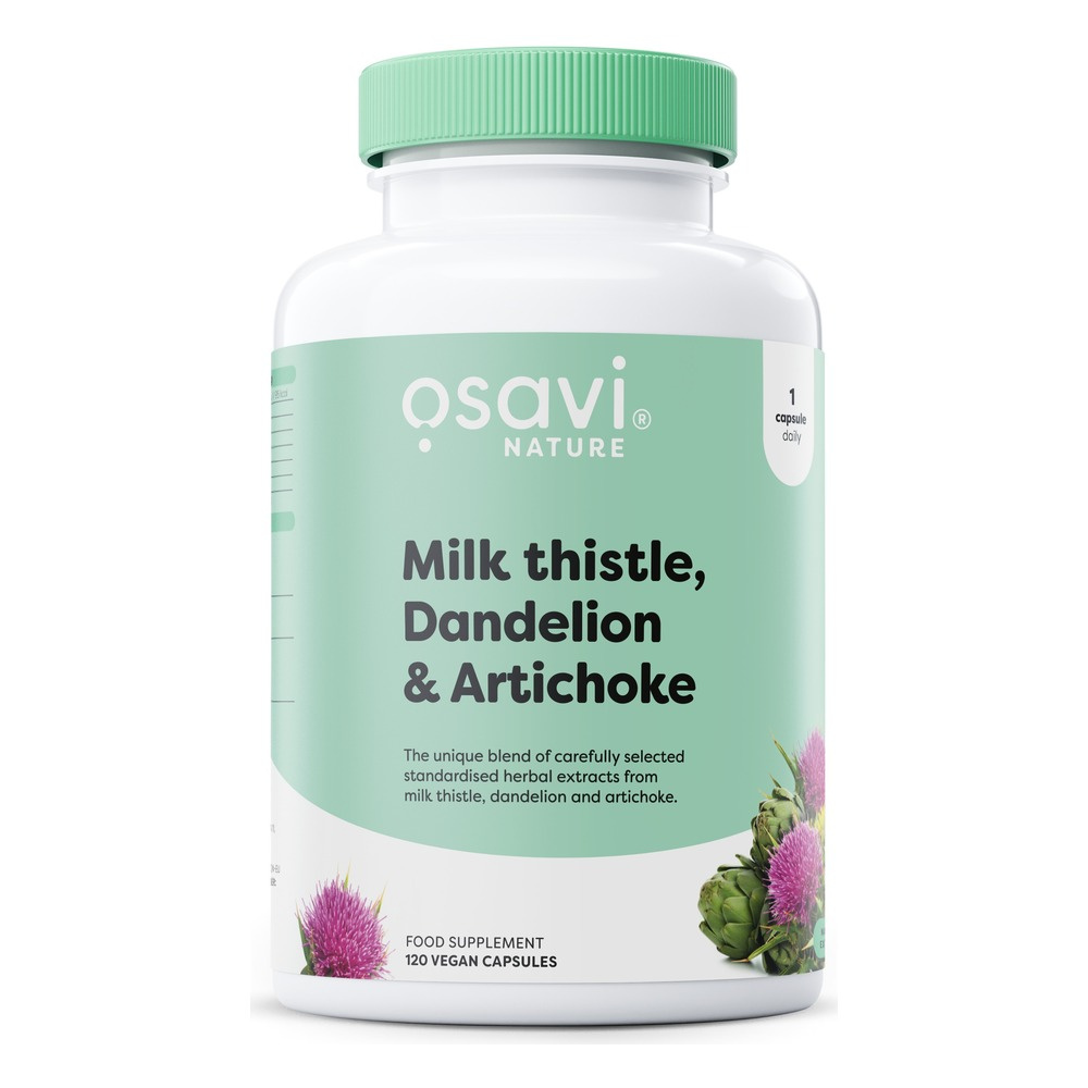 Osavi Milk Thistle Dandelion & Artichoke Botanical Supplement 120 Vegan Capsules