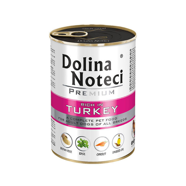 Dolina Noteci Premium Wet Food with Turkey for Adult Dogs of All Breeds 400g