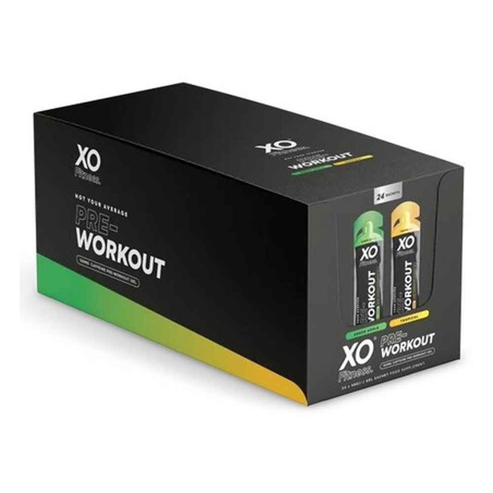 XO Fitness Pre-Workout Gel Green Apple & Tropical 24x48g