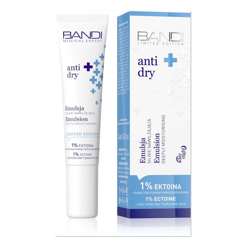 Bandi Anti Dry Strongly Moisturizing Emulsion 1% Ectoine and Low Molecular Hyaluronic Acid 14ml