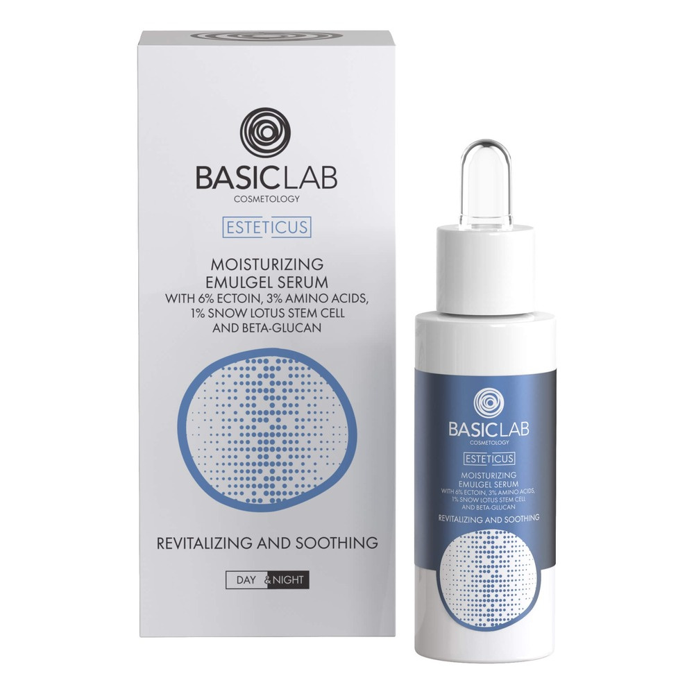 BasicLab Esteticus Moisturizing Face Emu-Gel 6% Ectoine 30ml