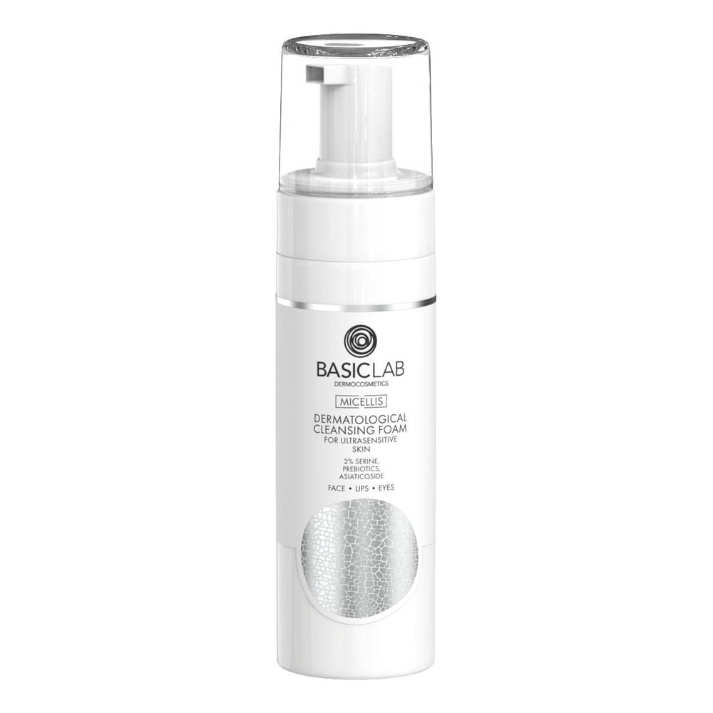 BasicLab Micellis Dermatological Cleansing Foam 2% Serine Prebiotics Asiaticoside for Ultrasensitive Skin 150ml