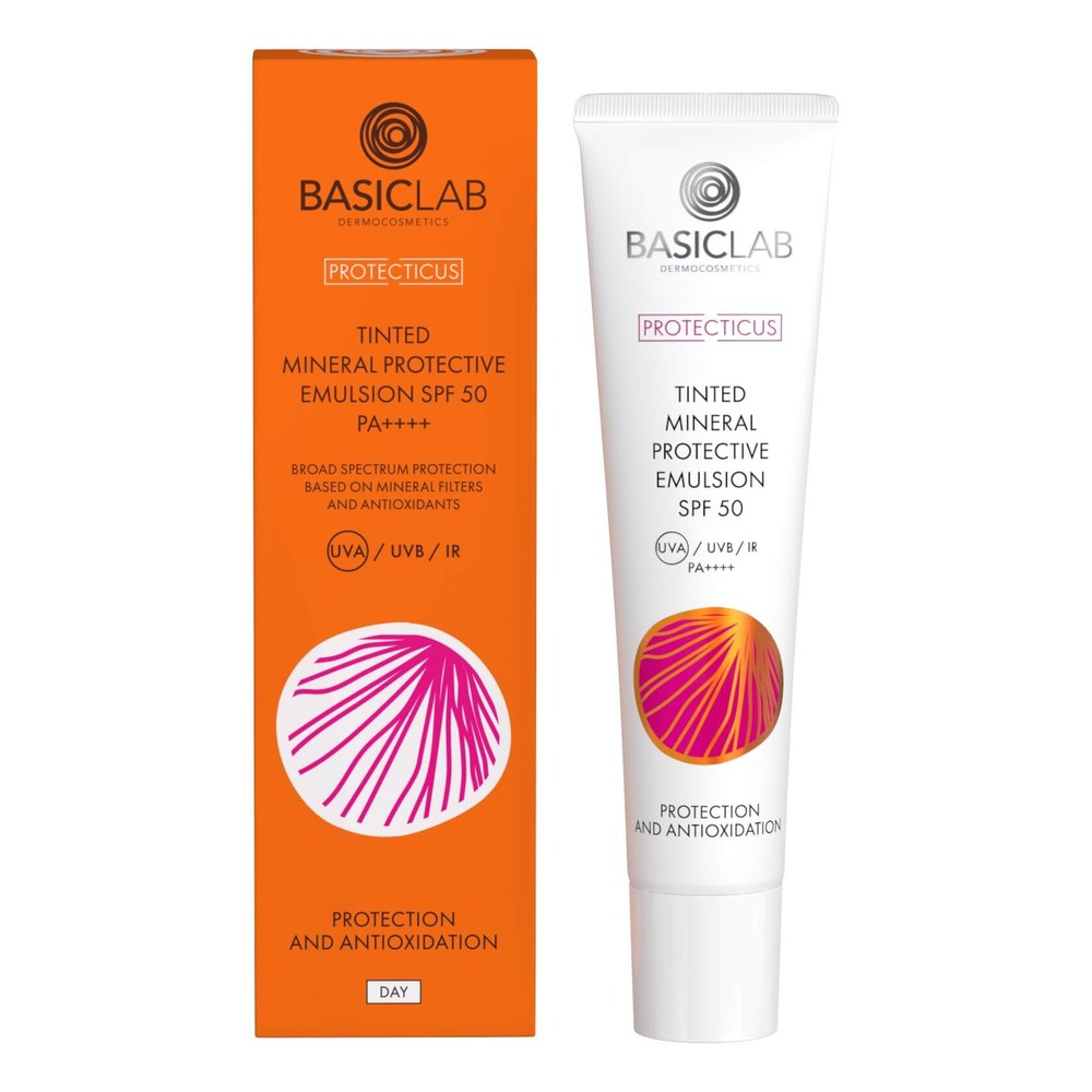 BasicLab Tinted Mineral Protective Emulsion SPF 50 For Sensitive Skin 40ml