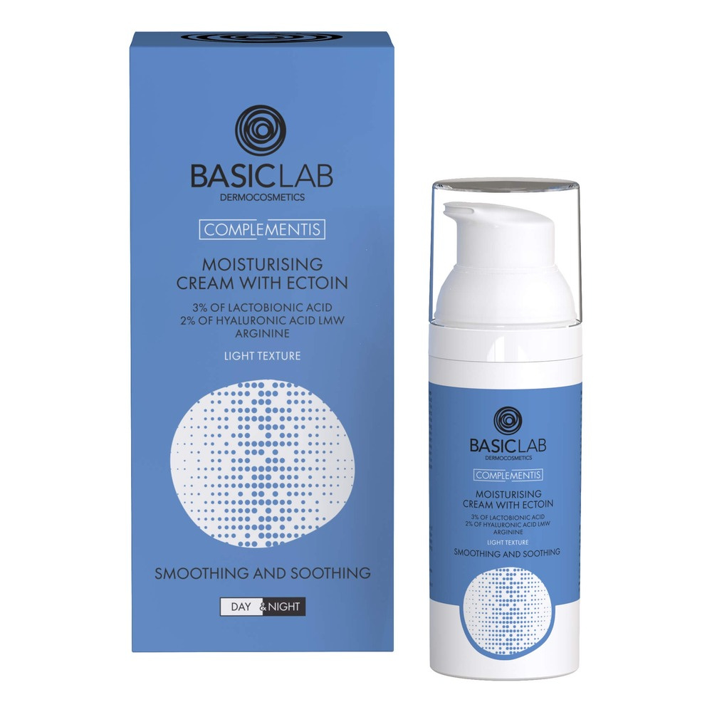 BasicLab Complementis Moisturizing Cream with Ectoine Light Consistency Smoothing and Soothing for Day and Night 50ml