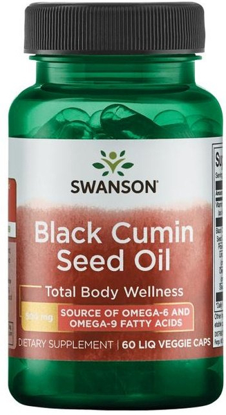 Swanson Black Cumin Seed Oil 500mg for Skin & Immune Support 60 Vcaps