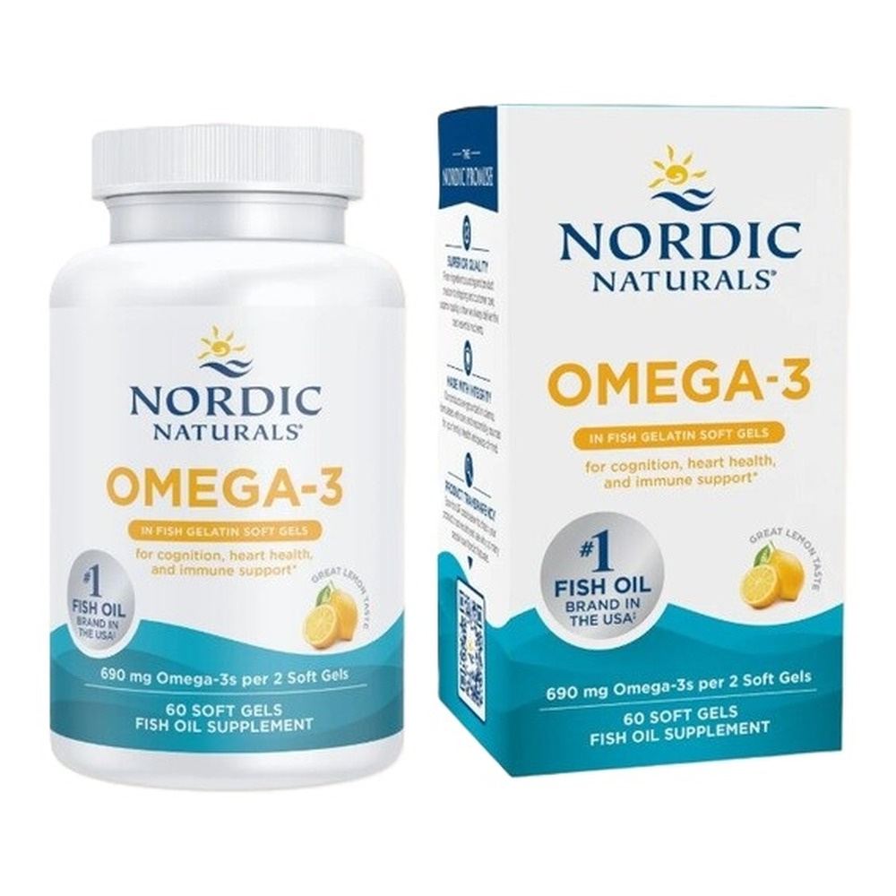 Omega-3, 690mg Lemon (Fish Gelatin) - 60 softgels
