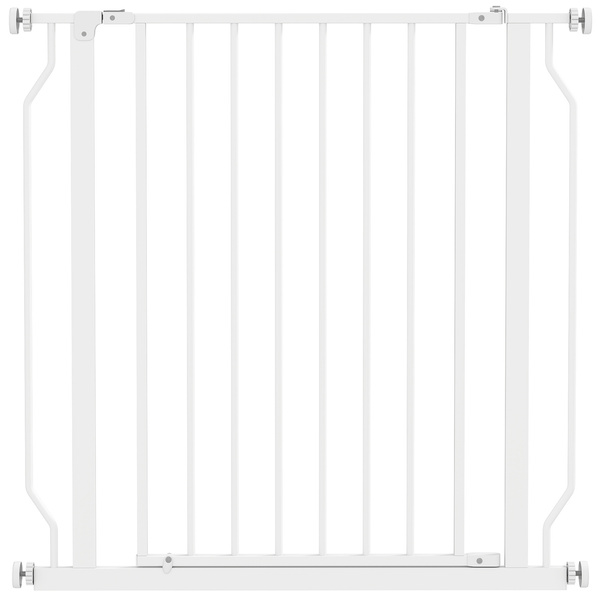 PawHut Extra Wide Dog Gate, with Door Pressure, for Doorways, Hallways, Staircases - White