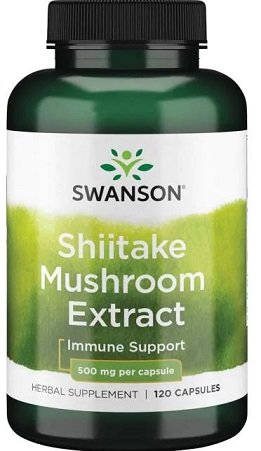 Swanson Shiitake Mushroom 500mg for Immune Support 120 Capsules