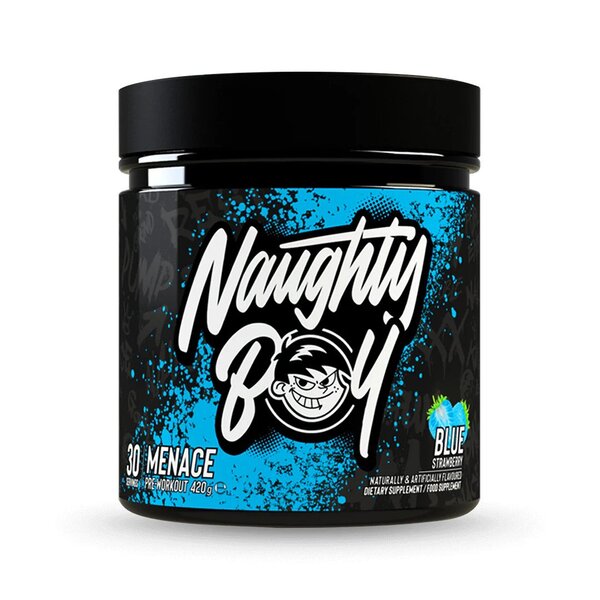 Naughty Boy Menace Blue Strawberry Pre-Workout for Energy Pump and Focus 420g