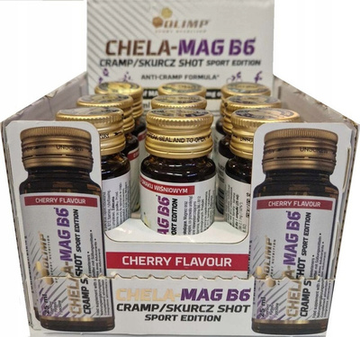 Olimp Nutrition Chela-Mag B6 Cramp Shot Liquid Supplement for Muscle Cramps 9 x 25ml