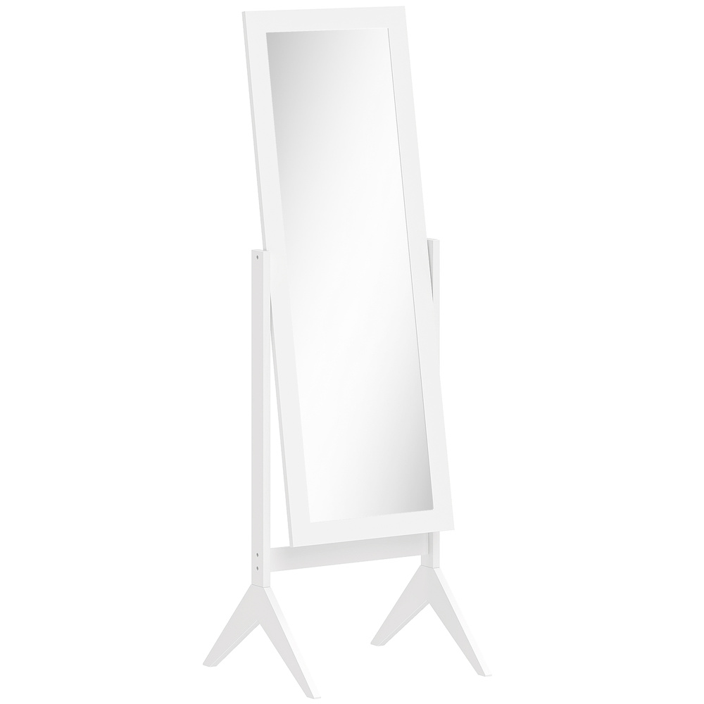HOMCOM Full Length Mirror, Freestanding Adjustable Angle Dressing Mirror for Bedroom, Living Room, 148 x 47 cm, White