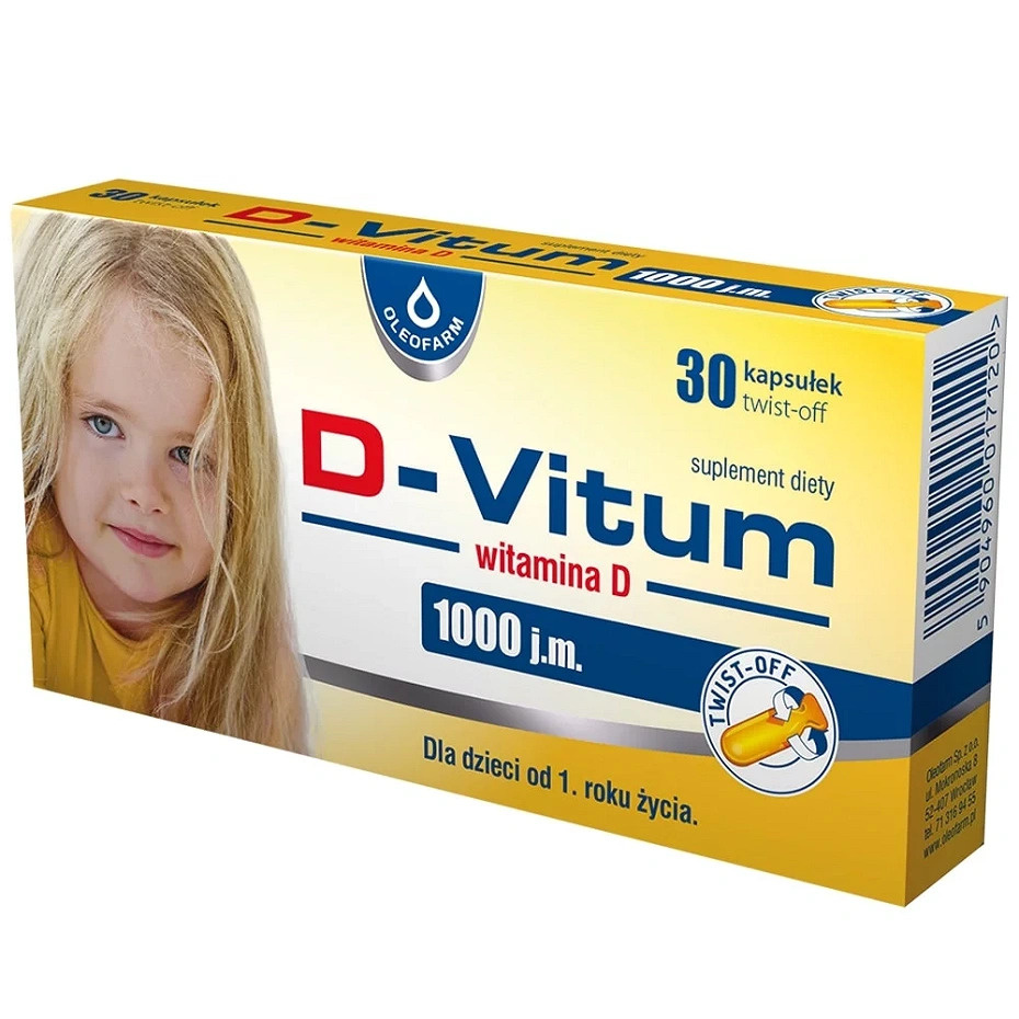 D-Vitum Vitamin D 1000 IU Vitamin D Capsules 30 Pieces