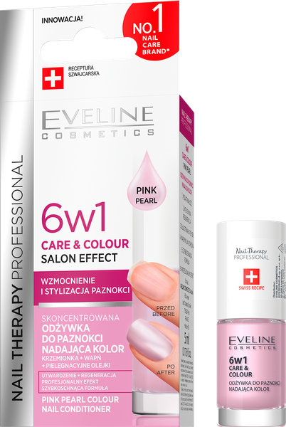 Eveline Nail Therapy Professional 6in1 Care & Color Concentrated Nail Conditioner Color Pink Pearl 5ml