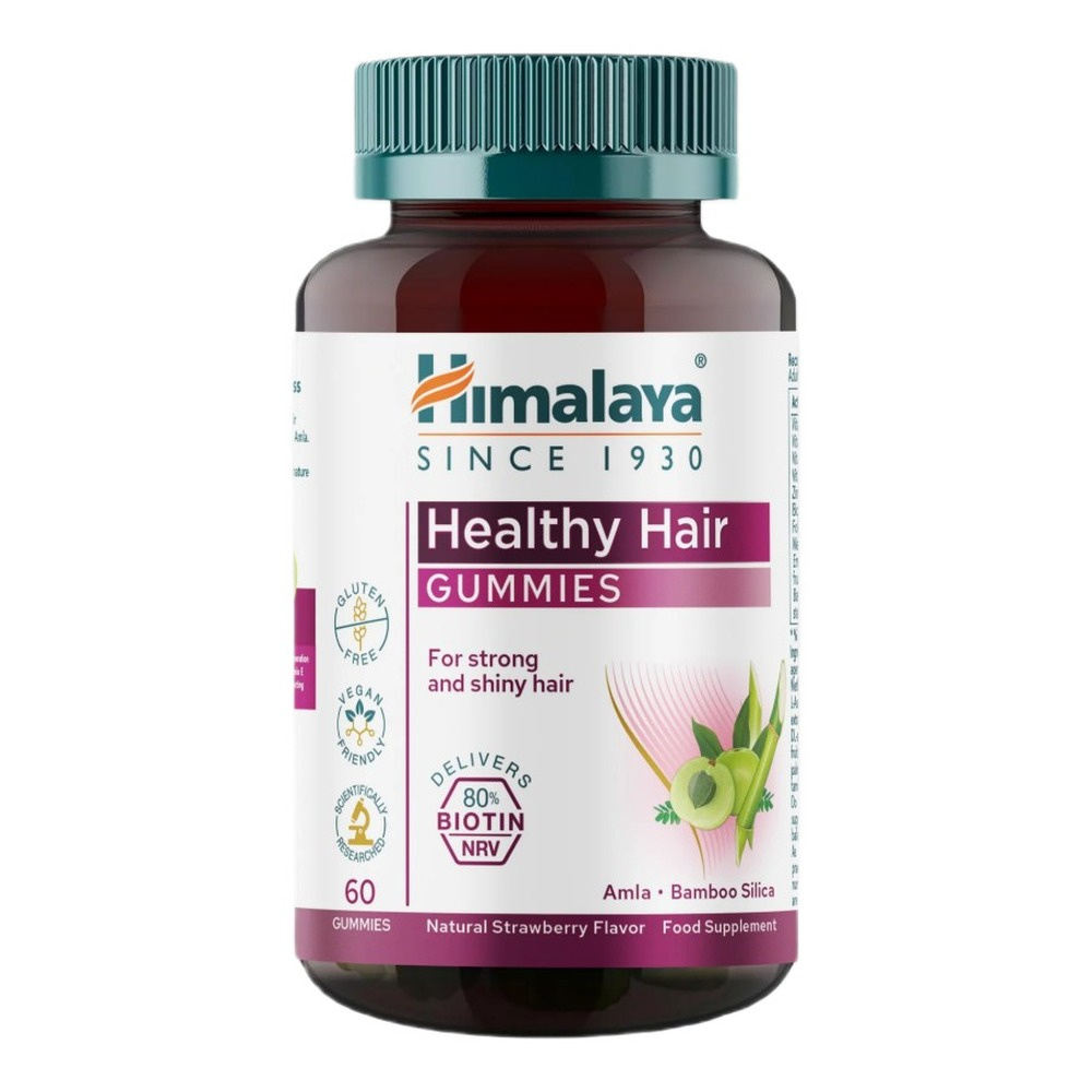 Himalaya Healthy Hair Gummies, Natural Strawberry - 60 gummies