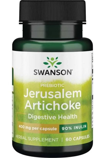 Swanson Prebiotic Jerusalem Artichoke 400mg with Inulin for Digestive Support 60 Capsules