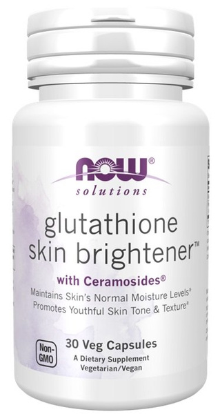 NOW Foods Glutathione Skin Brightener with Ceramosides For Youthful Skin Appearance 30 Vcaps