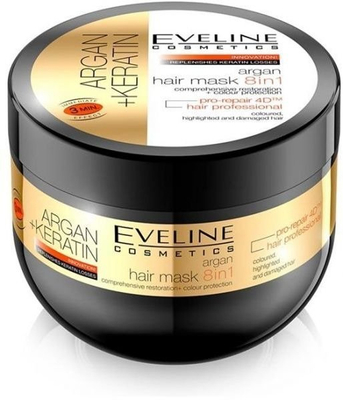 Eveline Argan Keratin 8in1 Protecting Hair Mask for Damaged and Dyed Hair 300ml