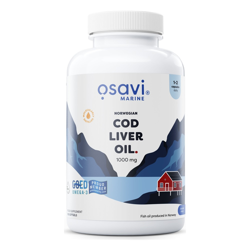 Osavi Norwegian Cod Liver Oil 1000mg Lemon 180 softgels