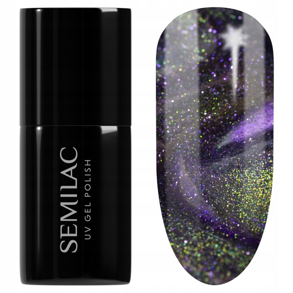 Semilac Galaxy Flash Hybrid Gel Polish Cat Eye Effect 825 Cyber Violet 7ml