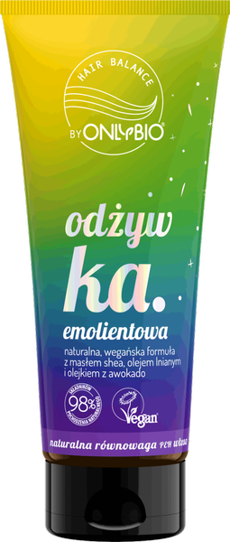 OnlyBio Hair In Balance Emollient Conditioner with Vegan Formula for Coarse Hair 200ml
