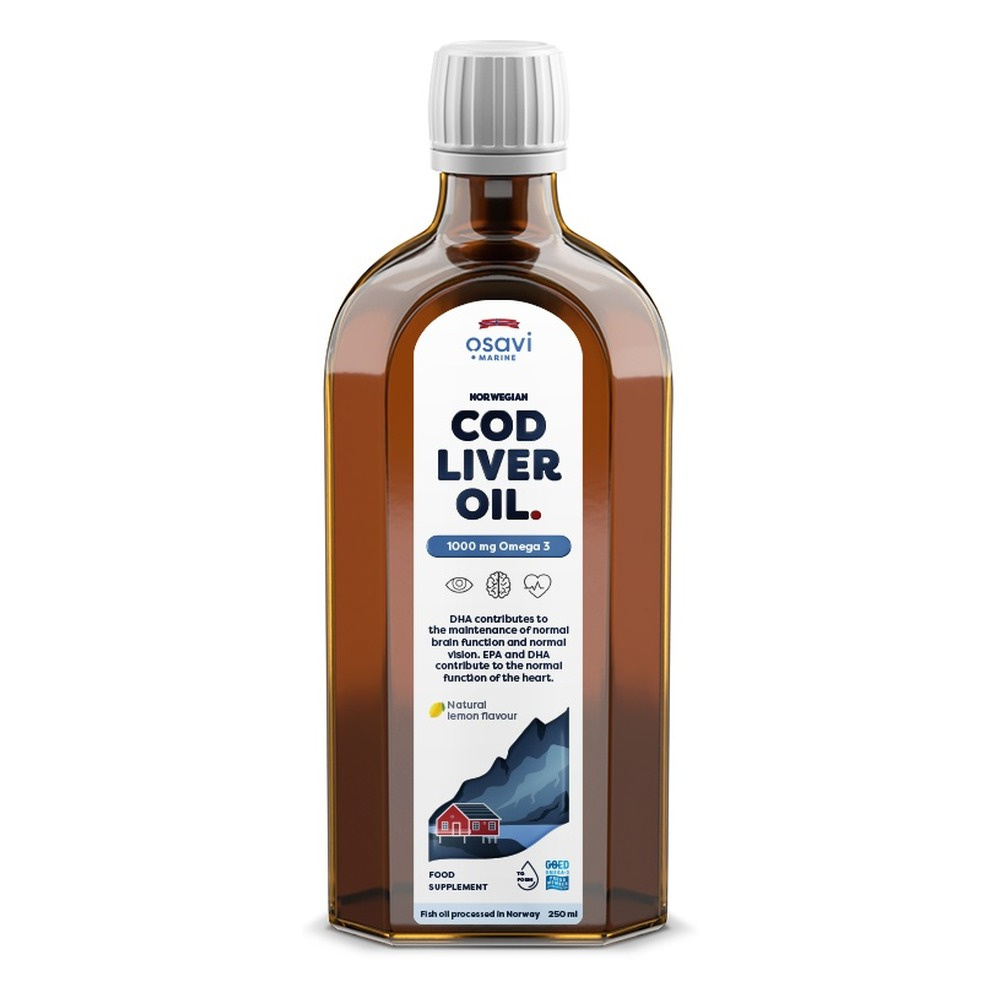 Osavi Norwegian Cod Liver Oil 1000mg Omega 3 Lemon 250 ml