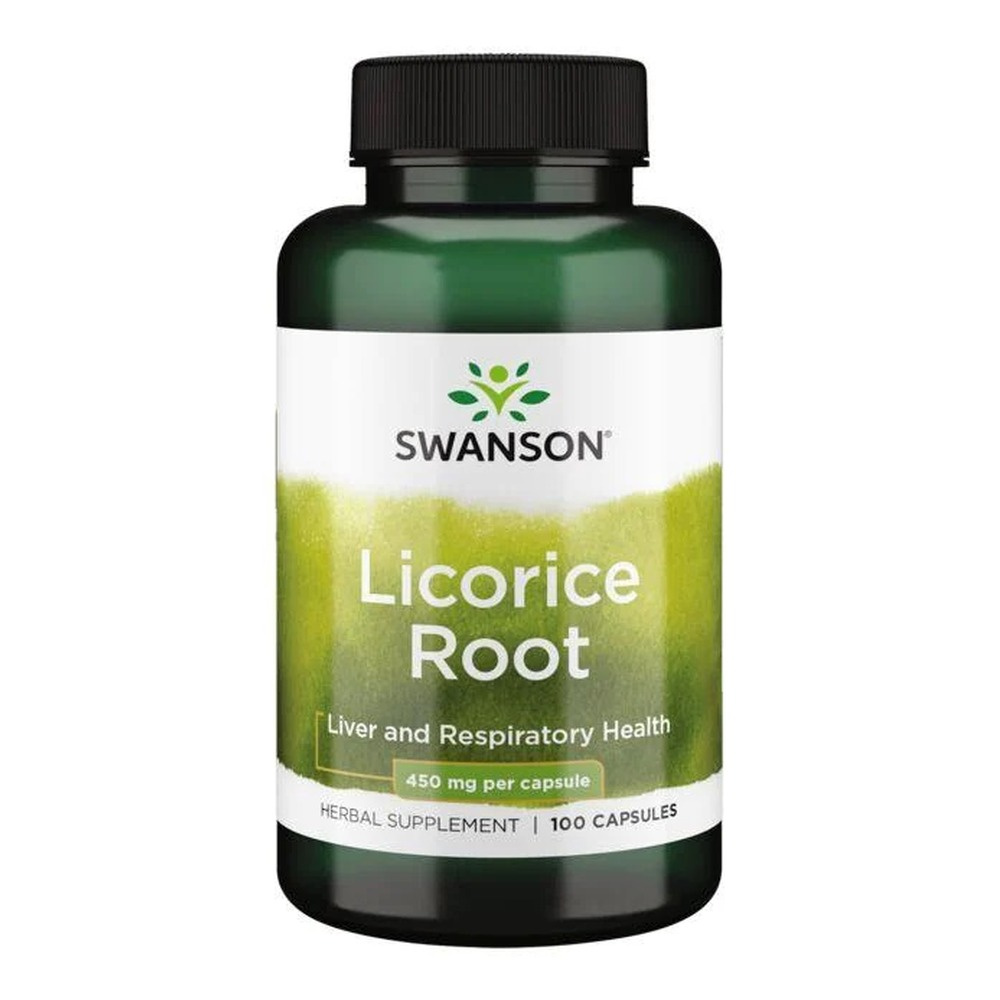 Swanson Licorice Root 450mg for Digestive Support 100 Capsules