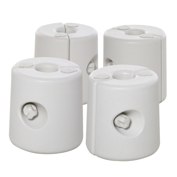 Outsunny 4 Pack 36 kg Gazebo Weights, Canopy Tent Weights with Rapid Clip, Gazebo Leg Weights Fill with Sand or Water, White