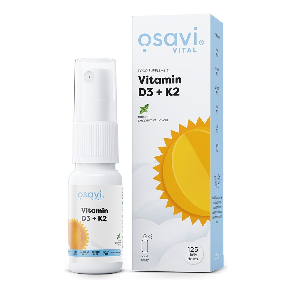 Osavi Vitamin D3 + K2 Oral Spray for Bone and Immune Support 25ml