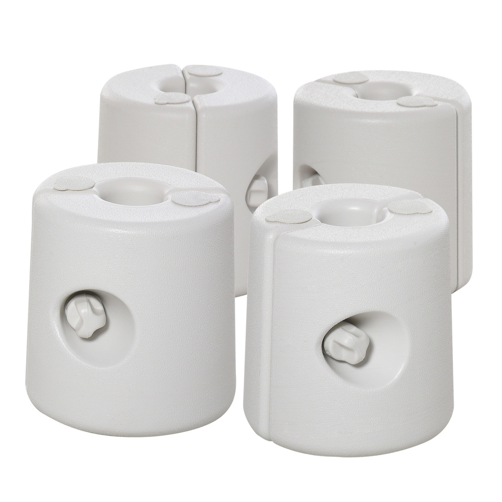 Outsunny 4 Pack 36 kg Gazebo Weights, Canopy Tent Weights with Rapid Clip, Gazebo Leg Weights Fill with Sand or Water, White