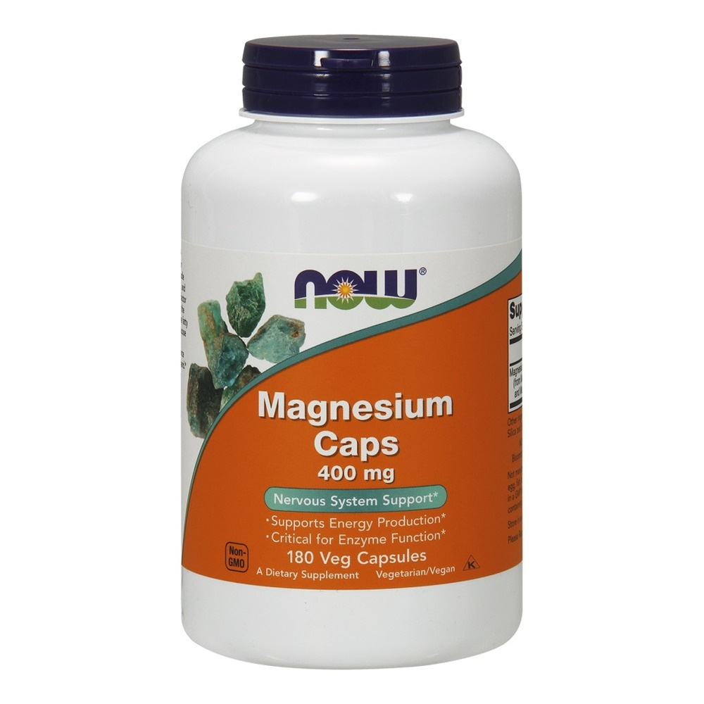NOW Foods Magnesium 400 mg Muscle Support Nervous System and Healthy Sleep 180 Capsules