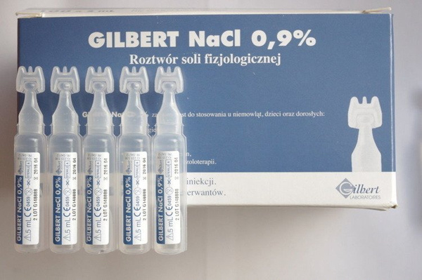Gilbert Saline Solution NaCl 0.9% for Nose Eyes and Inhalation 5x5ml