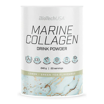 BioTechUSA Marine Collagen Lemon-Green Tea Drink Powder for Skin and Joints 240g