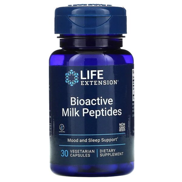Life Extension Bioactive Milk Peptides Supplement For Relaxation and Restful Sleep 30 Vcaps