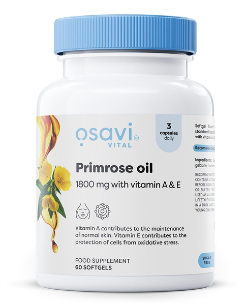 Osavi Primrose Oil with Vitamin A and E 1800mg 60 softgels