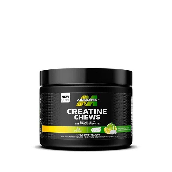 MuscleTech Creatine Chews Citrus Burst with Creapure for Muscle Performance 90 Chewable Tablets
