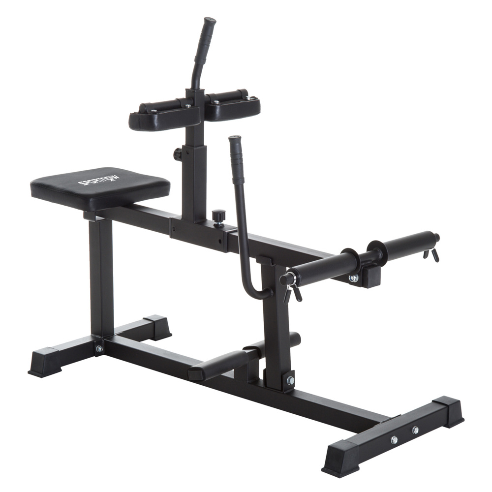 SPORTNOW Seated Leg Extension Machine, Adjustable Leg Raise Machine and Curl Machine with Plate Loaded for Hip, Lower Body and Home Gym Workout