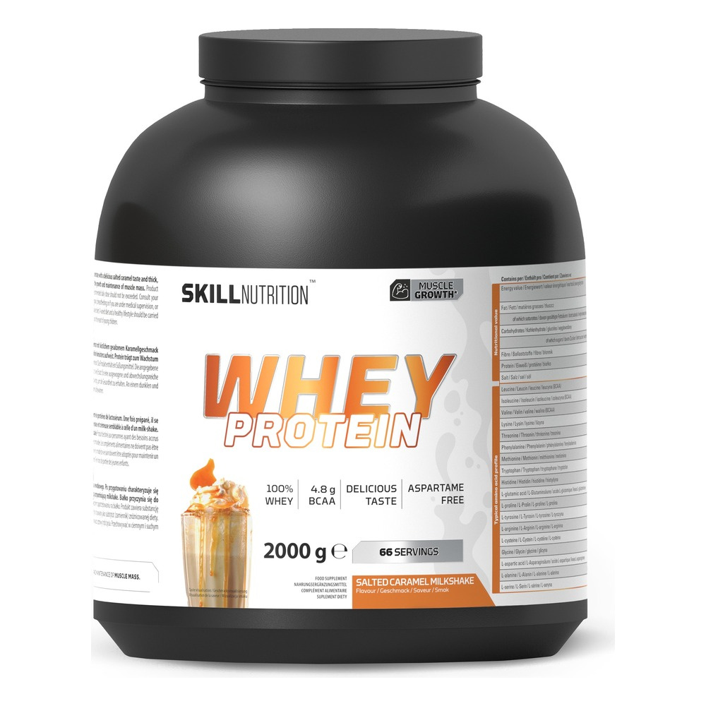 Skill Nutrition Whey Protein Powder, Salted Caramel Milkshake - 2000g