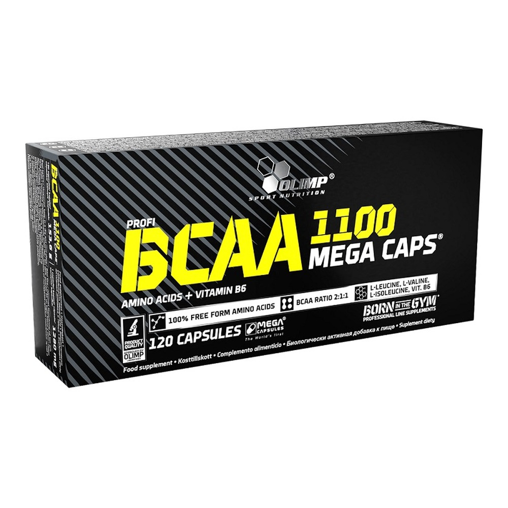 Olimp BCAA 1100 Mega Caps Amino Acids for Muscle Recovery 120 Capsules