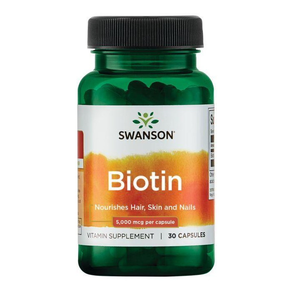 Swanson Biotin 5000mcg for Healthy Hair Skin and Nails 30 Lozenges