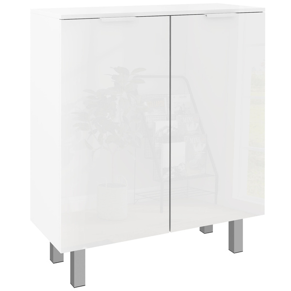 HOMCOM Five-Shelf Shoe Storage Cupboard - White