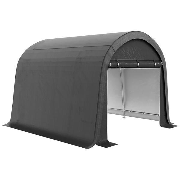 Outsunny 3 x 3(m) Garden Storage Tent, Heavy Duty Outdoor Shed, Waterproof Portable Shed Storage Shelter with Galvanised Steel Frame for Bike, Motorcycle, Garden Tools, Grey