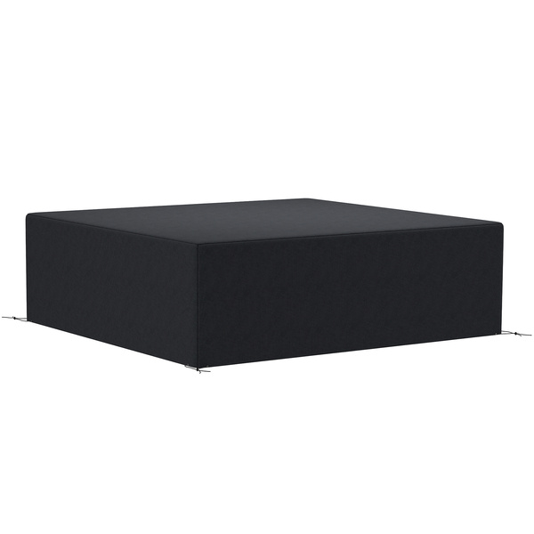 Outsunny 600D Oxford Outdoor Garden Furniture Sofa Set Cover, Waterproof Anti-UV Rattan Sun Lounger Protection Protector Cover, 225L x 210W x 70Hcm, Black