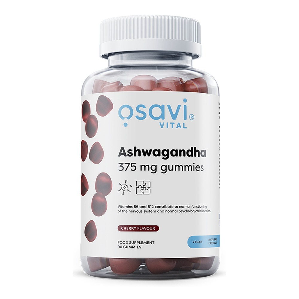 Osavi Ashwagandha 375mg Cherry Gummies for stress support 90 gummies