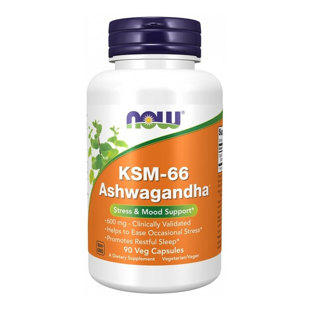 NOW Foods KSM-66 Ashwagandha for Stress Relief and Sleep Support 90 Vcaps